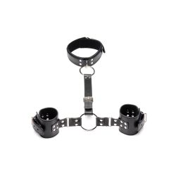 Halsband Met Polsboeien Restraint Set - Zwart