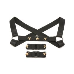 XR Brands - Borstharnas met Armbanden - Zwart