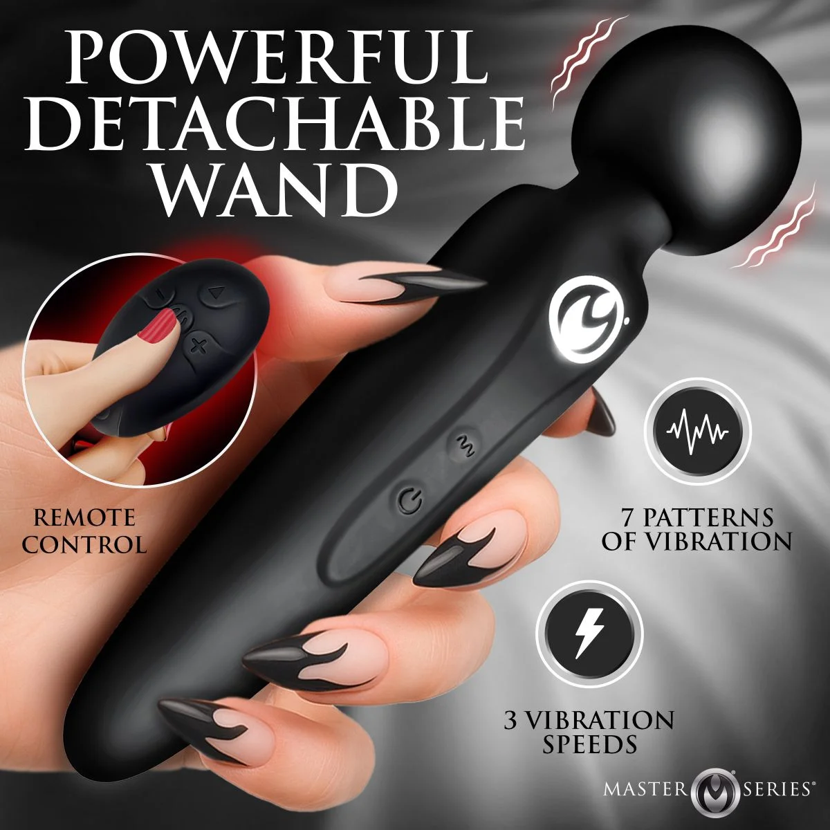 Master Series - Thunderstick Wand met Dijbeenband - Zwart
