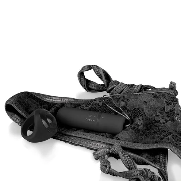 Slip vibrator met slip en afstandsbediening - Zwart