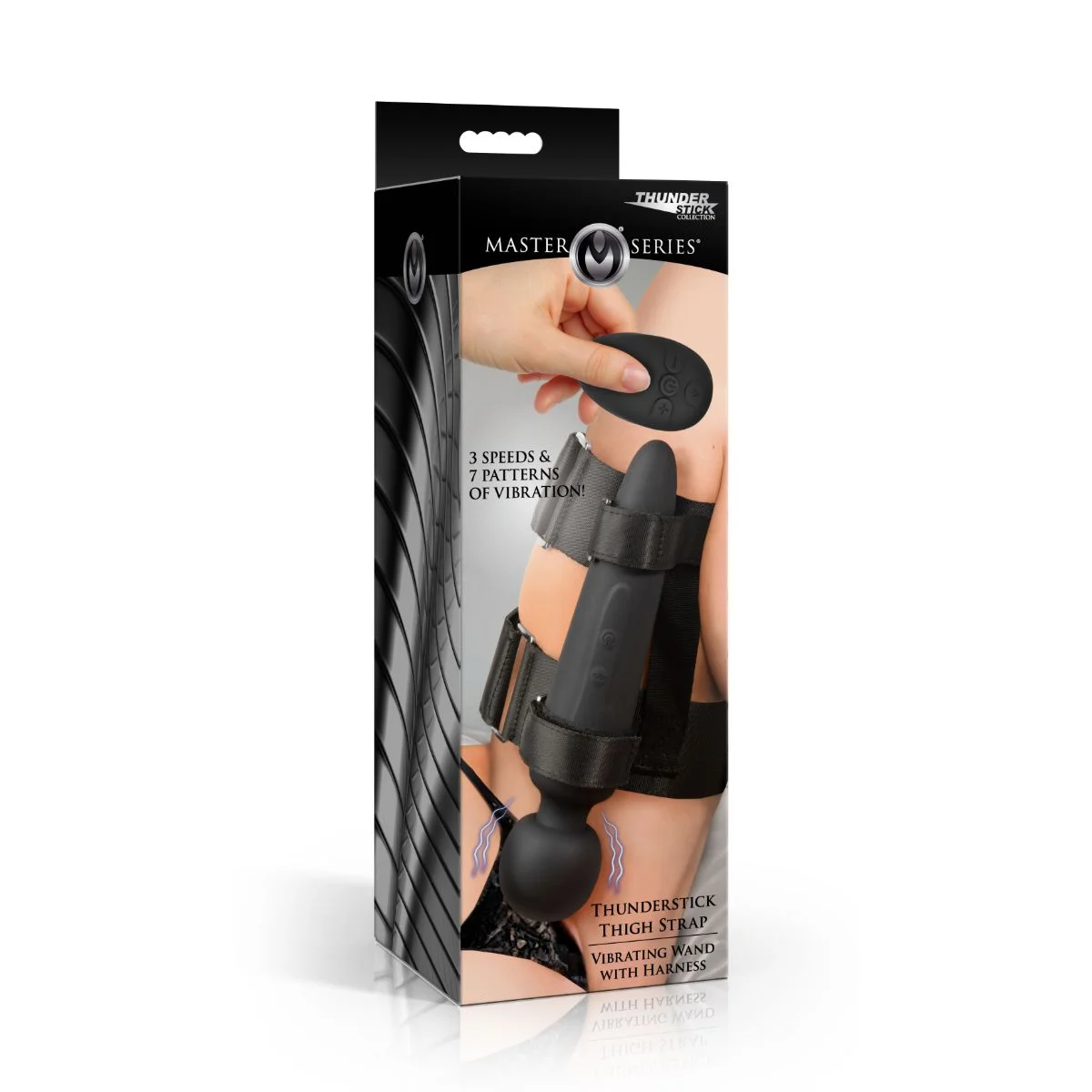 Master Series - Thunderstick Wand met Dijbeenband - Zwart