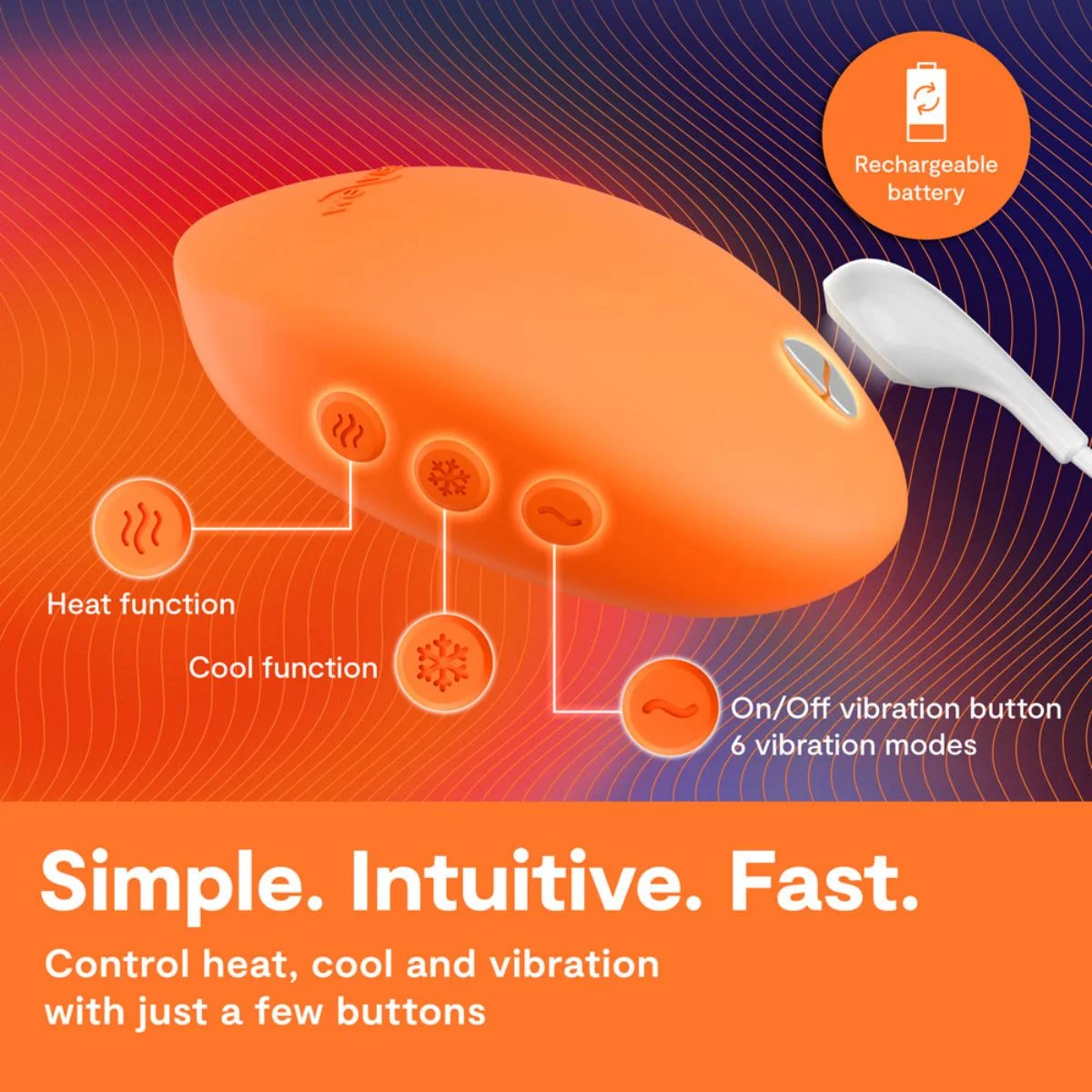 We-Vibe - Temp Lay-On Vibrator - Tangerine