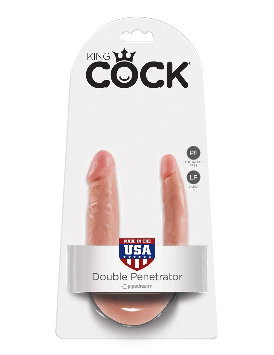 King Cock Small Double Trouble 33,5 cm - Flesh