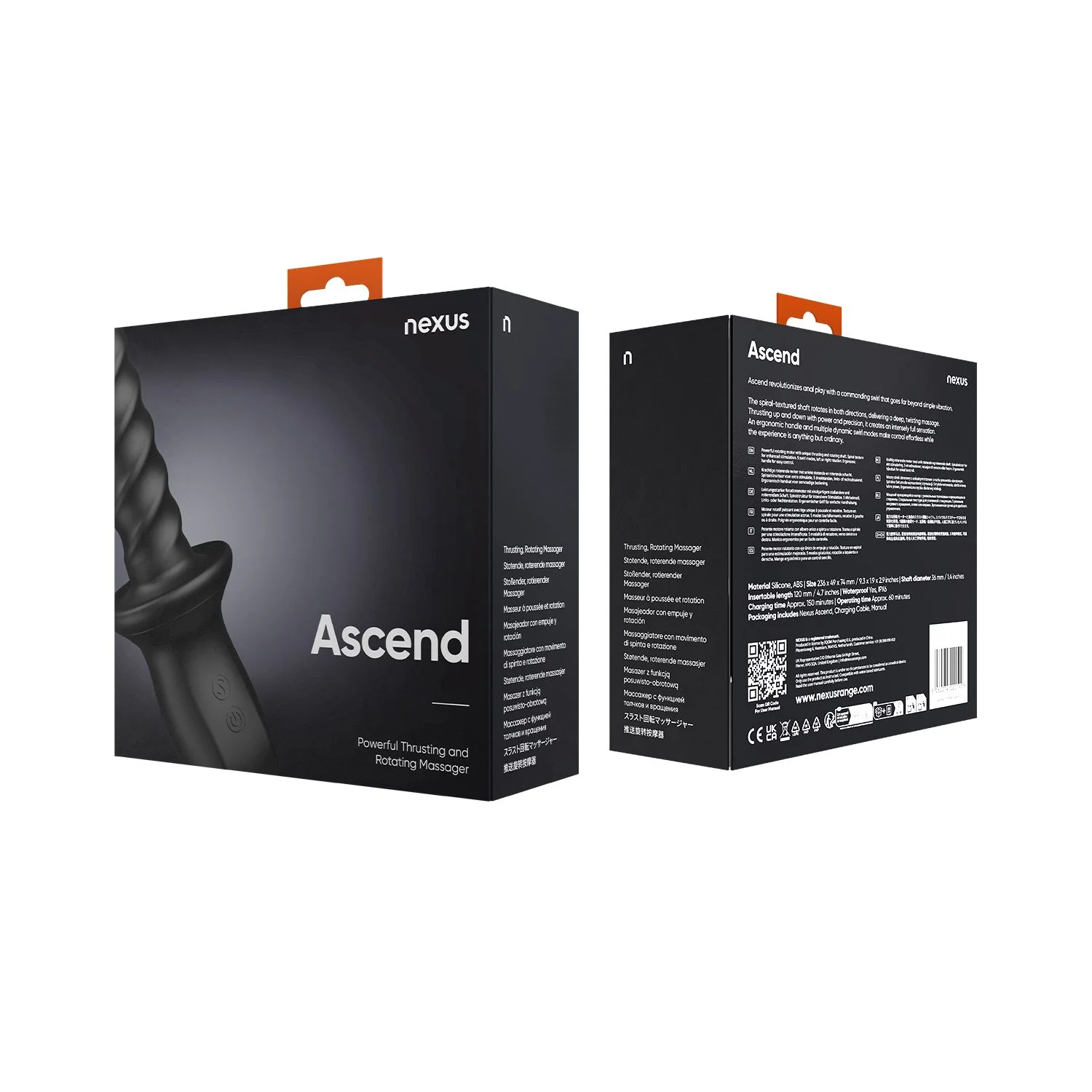 Nexus – Ascend Thrusting & Rotating Massager – Zwart