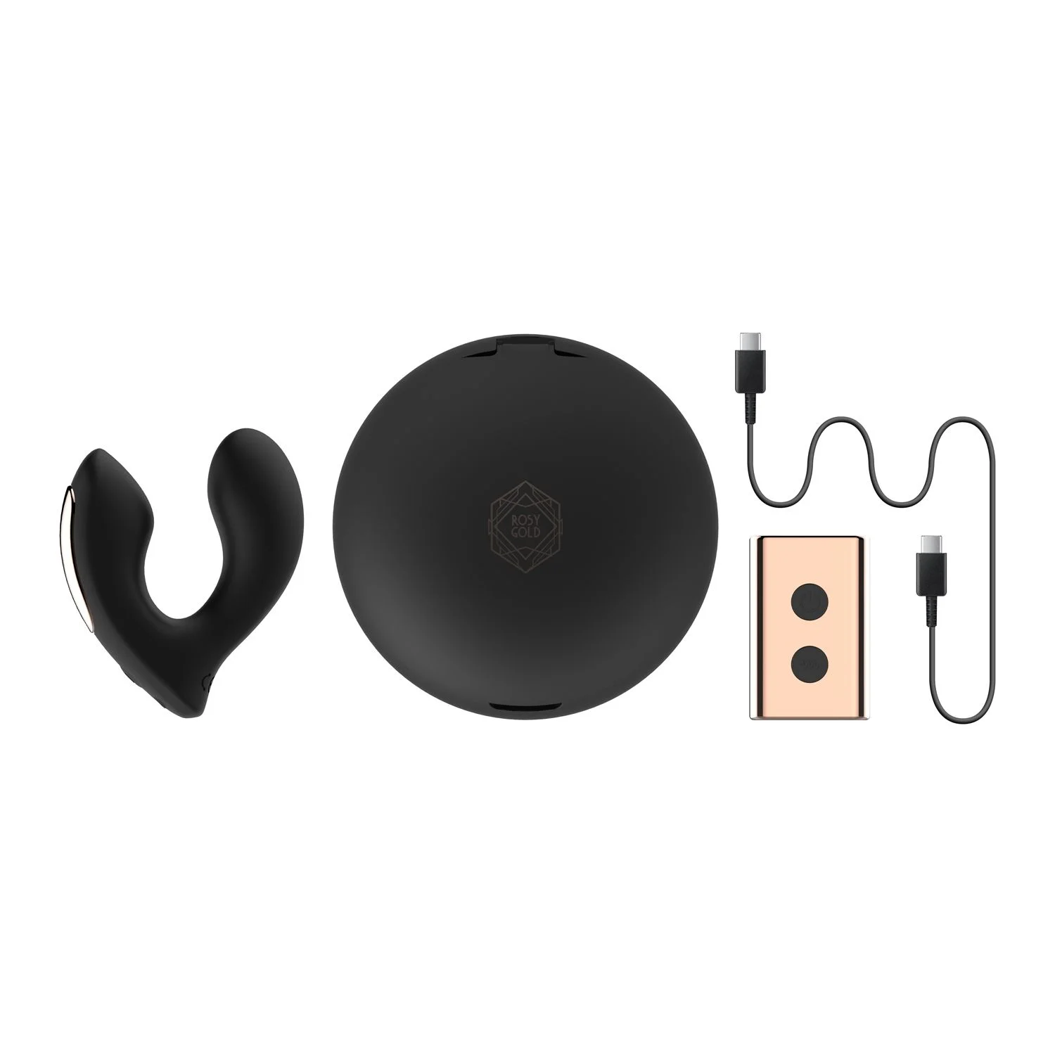 Rosy Gold – Wearable Vibrator met Luxe Oplaadcase – Zwart