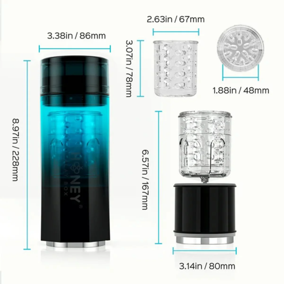 HoneyPlayBox – Adrian Rotating Water Spa Masturbator – Zwart