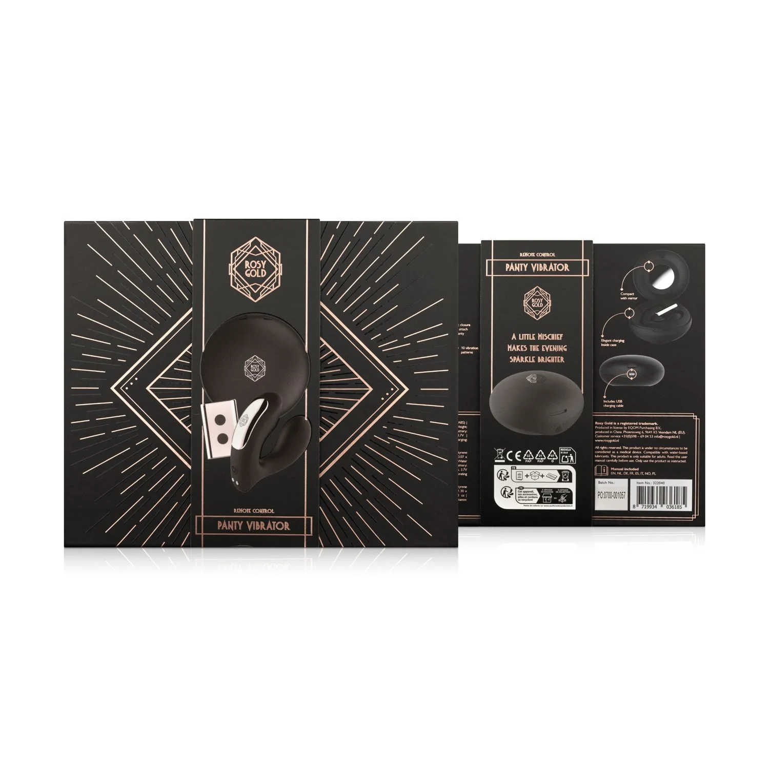 Rosy Gold – Wearable Vibrator met Luxe Oplaadcase – Zwart
