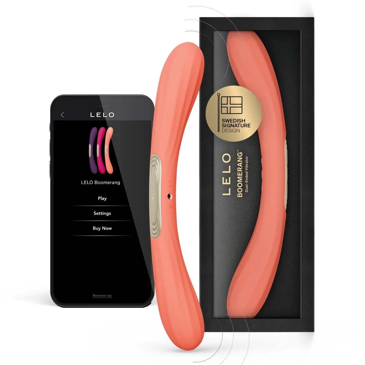 LELO - BOOMERANG Dubbele Vibrator - Coral Red